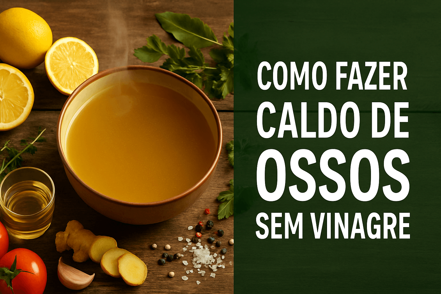 Como fazer caldo de ossos sem vinagre: métodos alternativos com suco de limão, vinho branco e outras opções para extração máxima de colágeno